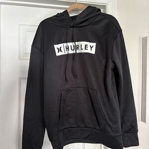 Hurley Black Crewneck Hoodie with White Logo